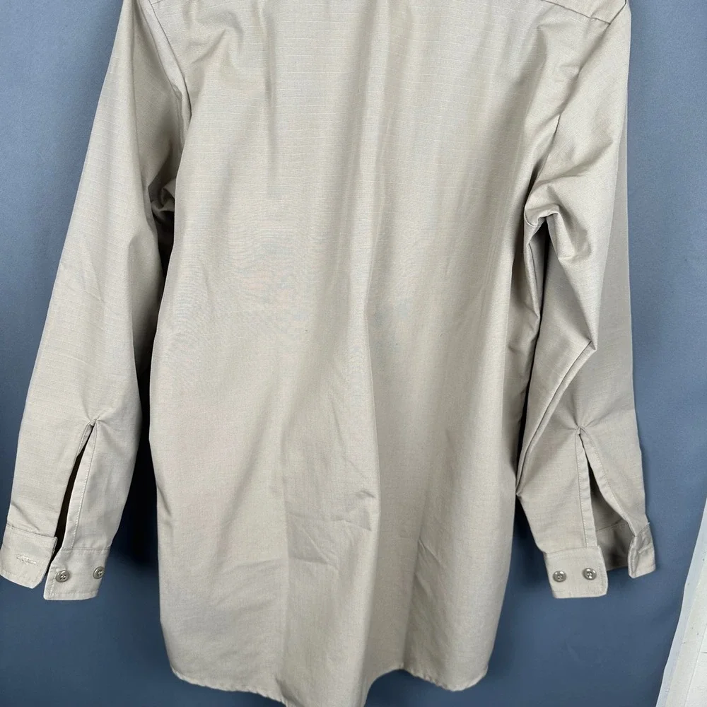 Propper Mens Tactical Ripstop Long Sleeve Shirt Tan Khaki Epaulets M/L F5302